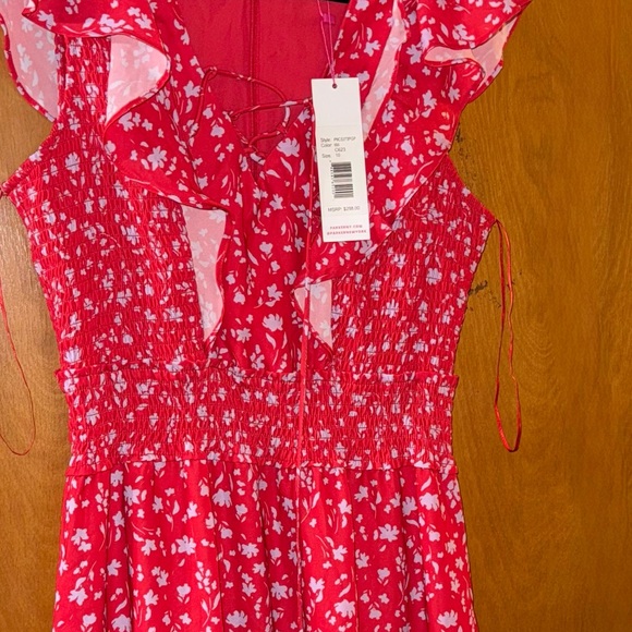 Parker Red Floral Dress - Picture 1 of 4